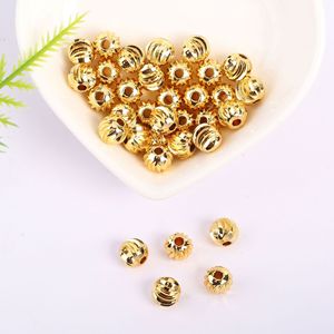 HP0311 Cuentas de latón laminado en oro de 14K y 18K, 3mm 4mm, espaciadores en espiral con corte de sandía/calabaza, cuentas a granel para fabricación de joyas DIY - Product Image 1