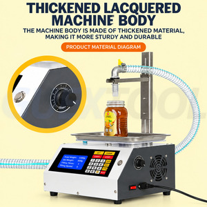 Machine de remplissage automatique à pompe à diaphragme pour liquides visqueux (miel, huile, colle, boissons) et emballage de bouteilles - Product Image 3
