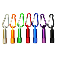 Senter Mini LED Bodi Aluminium Alloy dengan Logo Carabiner, Desain Gantungan Kunci untuk Camping, Dapat Diredupkan, Termasuk Baterai AAA