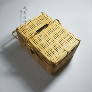 Bamboo Gift Basket Handmade Rectangle For Tea Packaging Custom Made Chongqing Origin ZL 015 - Product Image 4