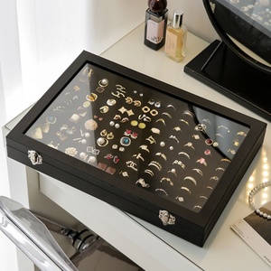 Big Jewelry Box Organizer Luxury Designer Fashion Women's Jewelry Accessories <b>Earrings</b> High Quality Velvet Storage Box Tray <b>Case</b> - Product Image 2