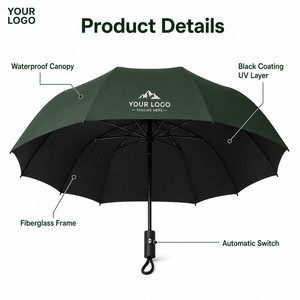 Paraguas Plegable Automático con Logotipo Personalizado, Resistente al Viento, Protección UV, Paraguas de Viaje para Lluvia y Sol, Regalo Empresarial - Product Image 4