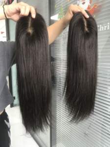 Toupet en cheveux brésiliens Remy de qualité supérieure, transparent, aligné sur la cuticule, pour femmes, base en soie, cheveux naturels - Product Image 2