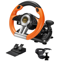 Volant de course PXN V3 Pro pour PC avec pédales, USB filaire, plastique, angle de braquage 180°, retour de force par vibration pour PC