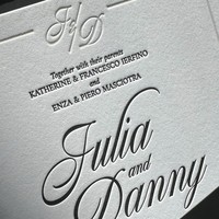 Juego de Invitaciones Clásicas de Papel de Algodón con Impresión Tipográfica, Invitaciones de Boda Vintage Personalizadas, Invitaciones de Compromiso y Aniversario con Grabado en Relieve