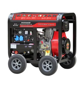 Hiearns 2KW Luchtgekoelde Open Draagbare Diesel Lasser Generator Met 10Inch Wielen En Handvat