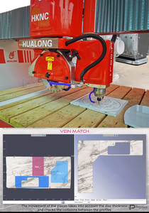 हओलोंग मशीनरी 5-अक्ष हेड सीएनसी पुल के साथ संगमरमर ग्रेनाइट के लिए पत्थर काटने की मशीन देखी गई - Product Image 5