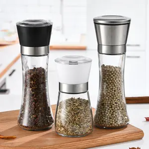 Manual Stainless Steel Salt and Pepper Mill Grinder Ceramic Burr Dry Spice Grinder