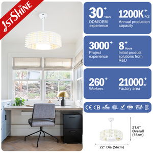 1stshine Ventilador <span class=keywords><strong>de</strong></span> Techo Inteligente 6 Velocidades Control Remoto DC Motor 22 Pulgadas Blanco Ventilador <span class=keywords><strong>de</strong></span> Techo Sin Aspas Luz - Product Image 1
