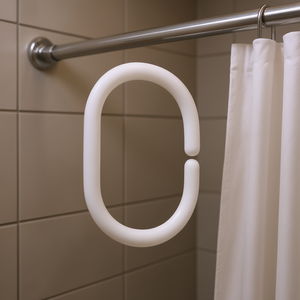 Ganchos para cortina de ducha, 12 unidades, diámetro 30 mm, longitud 9 cm, ancho 4 cm, altura 18 cm, para uso en el baño - Product Image 3