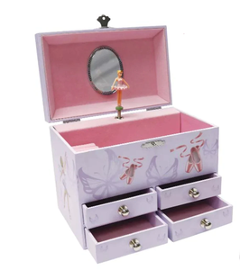 Caja Musical de Ballet Rectangular Giratoria con Cerradura de Llave, Estuche Portátil de Viaje para Guardar Joyas, Regalo de Cumpleaños para Collares, Pulseras y Pendientes - Product Image 6