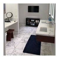 Carreaux de sol en marbre blanc naturel Calacatta, taille fine 30x30, et marbre