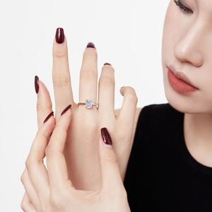 Dylam Luxury Classic 925 Sterling <b>Silver</b> Rhodium 18K Gold Plated <b>Solitaire</b> 8A Crushed Iced Out Cut Wedding Engagement <b>Rings</b> - Product Image 3