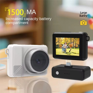 <span class=keywords><strong>Mini</strong></span> caméra numérique de poche 1080P HD avec écran LCD 2.0 pouces, lampe torche intégrée et support de batterie intégré pour la vie quotidienne, les vlogs, les réunions et l'enregistrement - Product Image 3