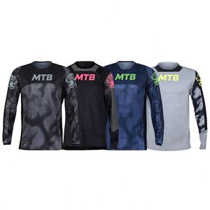 Nueva <span class=keywords><strong>Camiseta</strong></span> de Ciclismo de Montaña Ligera de Poliéster de Secado Rápido, Manga Larga, para Hombre y Mujer, para Descenso, Motocross, Verano - Product Image 1