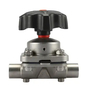 Manual Stainless Steel Industrial Control Valve Price Weld Diaphragm Valve