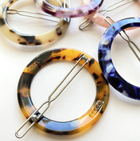 Cercle rond écaille de tortue pince à cheveux anneau Barrette cercle écaille de tortue accessoires de cheveux pince à cheveux en acétate