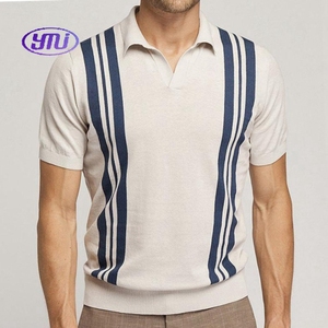 Camiseta de Punto de Manga Corta para Hombre, Suéter de Media Manga, Camisetas de Punto para Hombre - Product Image 3
