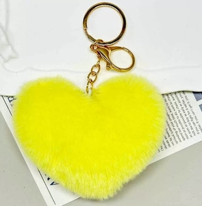 Heart-Shape Pom <b>Puff</b> Ball Plush Keychain Purse Keyring <b>Bag</b> Accessories for Handbags Stocking Promotion Gift - Product Image 3