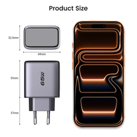 Cargador Rápido Tommox 65W GaN de 3 Puertos PD3.0 USB-C, Adaptador de Cargador de Pared GaN para MacBook, Laptop, Estación de Energía Portátil OEM/ODM
