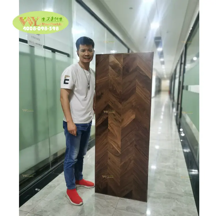 Xương Cá gỗ rắn gỗ đen Walnut bảng Top cho phòng ăn