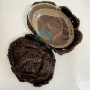 วิกผมคนบราซิลเลียน100%,วิกผมสีน้ำตาลพร้อม20% สี<span class=keywords><strong>เทา</strong></span>ด้านหน้าเป็นสี<span class=keywords><strong>เทา</strong></span>ลูกไม้ด้านหน้า420 # - Product Image 5