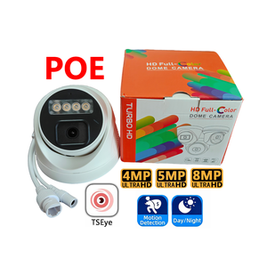 Caméra IP Dôme PoE 8MP 4MP Blanche ABS Objectif 3.6mm Deux Modes de Vision Nocturne Détection de Traversée de Ligne Application P2P TSEye - Product Image 1