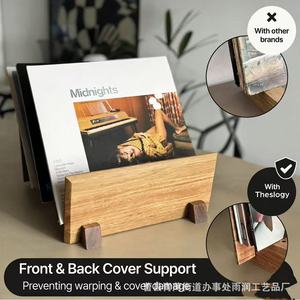 Wooden <b>Record</b> Storage <b>Rack</b> Solid Wood Desktop Display Organizer For Albums <b>Records</b> Decorative Items Multipurpose - Product Image 2