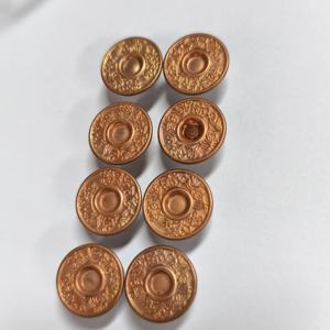 Botones a presión <span class=keywords><strong>de</strong></span> metal para ropa con diseño <span class=keywords><strong>de</strong></span> logotipo personalizado reciclado respetuoso con el medio ambiente dorado elegante - Product Image 4