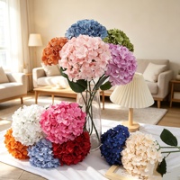 Fleur artificielle d'hortensia, faux hortensia en gros, hortensia en soie de 62 cm, haute qualité, tige unique, décorations pour la maison