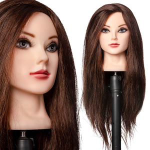 Tête <span class=keywords><strong>de</strong></span> mannequin professionnelle pour coiffeuse, cheveux raides, vente directe d'usine JO7, pour la pratique <span class=keywords><strong>de</strong></span> la coupe <span class=keywords><strong>de</strong></span> cheveux - Product Image 2