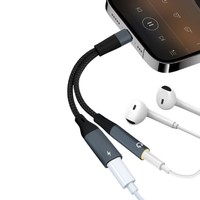 Nouveau répartiteur USB-C vers double USB-C OTG 60W, câble de charge rapide 6A avec gaine en nylon 3,5 mm pour clavier, souris et disque dur