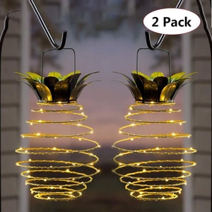 Lámpara de Piña Solar de Color Blanco Cálido, <span class=keywords><strong>Farol</strong></span> de <span class=keywords><strong>Hierro</strong></span> Forjado LED IP44 Resistente al Agua, Decoración de Jardín Colgante - Product Image 3