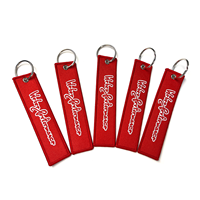 Porte-clés brodés personnalisés en gros pour moto et voiture, étiquettes en tissu par sublimation et porte-clés tissés personnalisés