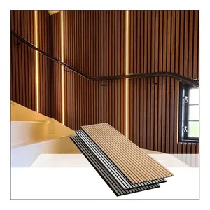 Panel dinding & papan kedap suara Akupanel Panel akustik komposit berlapis kayu MDF dasar serat hewan peliharaan