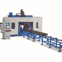 40 mm max. Ligne de perçage, de sciage et de découpe CNC pour poutres en I avec contrôle PLC