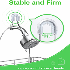 Étagère suspendue en fil métallique stable ferme Anti-balançoire organisateur de caddie de <span class=keywords><strong>douche</strong></span> sur le support de <span class=keywords><strong>douche</strong></span> étagère de caddie de <span class=keywords><strong>douche</strong></span> sans perceuse - Product Image 5