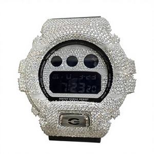 Nuevo Estilo Reloj de Hombre Hip Hop de Alta Calidad con Incrustaciones de Moissanita en Acero Inoxidable DW6900, Bisel, Cristal, Esfera, Brazalete y Cierre, 10 Bar - Product Image 1