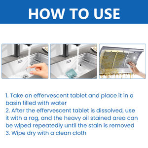 Tablette effervescente Jue-Fish pour nettoyer la hotte de cuisine, la cuisinière, les taches de graisse lourde et la saleté - Product Image 4