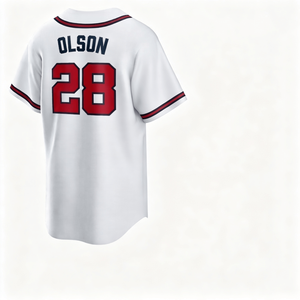 Maillot de baseball américain de la meilleure qualité # 1 ALBIES # 28 OLSON # 5 FREEMAN # <span class=keywords><strong>13</strong></span> ACUNA JR # 27 RILEY Cousu sur mesure - Product Image 3
