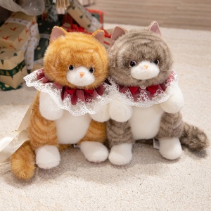 Mochila de Gato Realista de Peluche al por Mayor OEM, Linda Mochila de Gatito Tabby con Cuello de Encaje para Niñas, Regalo de Viaje y Vacaciones - Product Image 2