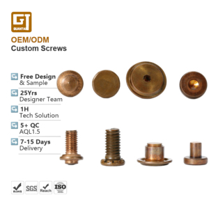 Tornillo de máquina de cabeza plana de perfil bajo, tornillos de latón pequeños con hombro dentado y cabeza delgada, personalizados no estándar M2 M3 M4 M5 - Product Image 1