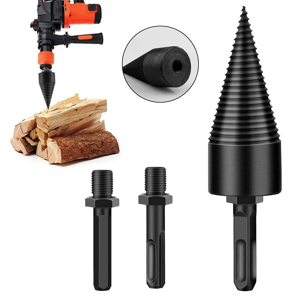 Heavy Duty Wood Splitter chopping Drill Bits Removable Firewood Log drill bit