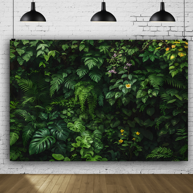 Green Leaves Photography Backdrops Nature Backdrop Birthday Background for Birthday Party Seamless Photo Booth Prop Backdrop