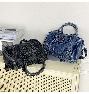 Bolso de Hombro de Mezclilla Estilo Coreano Vintage para Mujer, Gran Capacidad, con Diseño de Cremallera, Nuevo Bolso Cruzado de Mezclilla Boston - Product Image 6