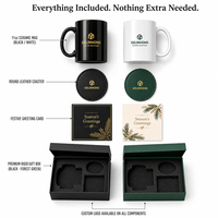 Coffrets cadeaux de tasses à café en céramique avec logo personnalisé, sous-verres en PU, carte de vœux, cadeau d'entreprise pour Noël, Nouvel An, fête des employés, coffret cadeau de fin d'année