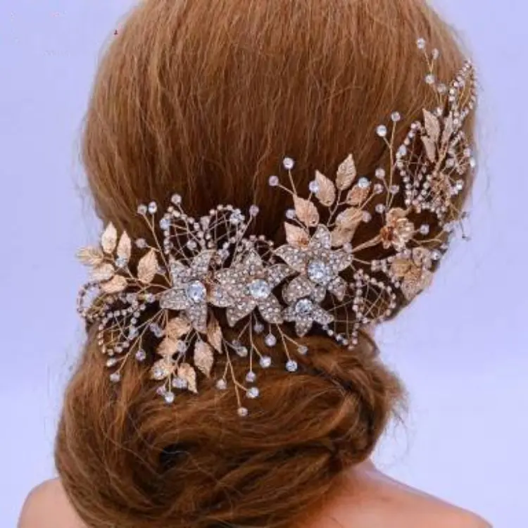 Nuovi accessori per capelli da donna all'ingrosso perle fatte a mano accessori per capelli da sposa pettine per capelli