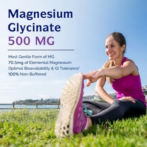 120 Cápsulas de Glicinato de Magnesio, Apoyo para la Salud Muscular, Nerviosa y Cardíaca, Glicinato de Magnesio 500mg, Cápsulas de Magnesio Elemental - Product Image 2