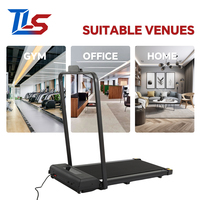 Tapis de course électrique pliable compact avec accoudoirs pour la marche et la course, idéal pour les petits appartements et la maison
