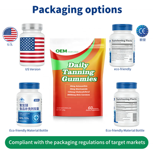 Gomitas Bronceadoras Sin Sol de Marca Privada OEM, Betacaroteno, Licopeno y Astaxantina, 100% a Base de Plantas, Cumplen con las Normas de la UE - Product Image 4